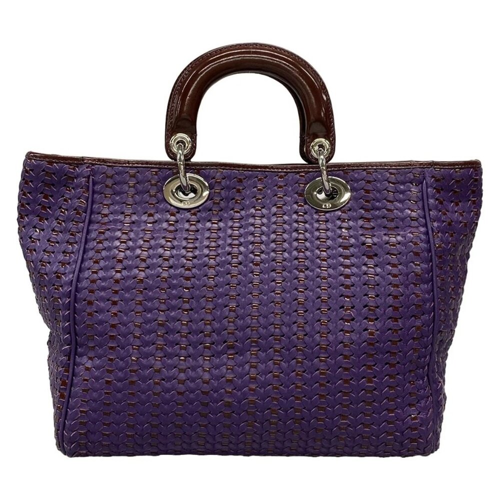 Auth DIOR/ChristianDior - Purple Leather Patent Leather Tote Bag - Picture 3 of 15
